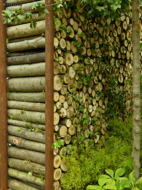 Mur en rondins de bois