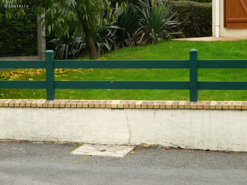 Muret bÃ©ton + double lisse bois