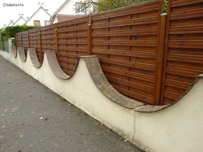 Muret bÃ©ton + palissade bois